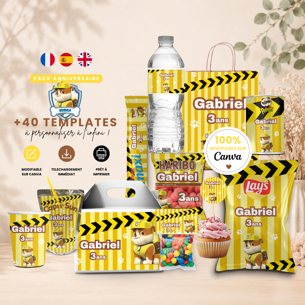 Pack Ruben Pat Patrouille – 40 Templates Canva Personnalisables