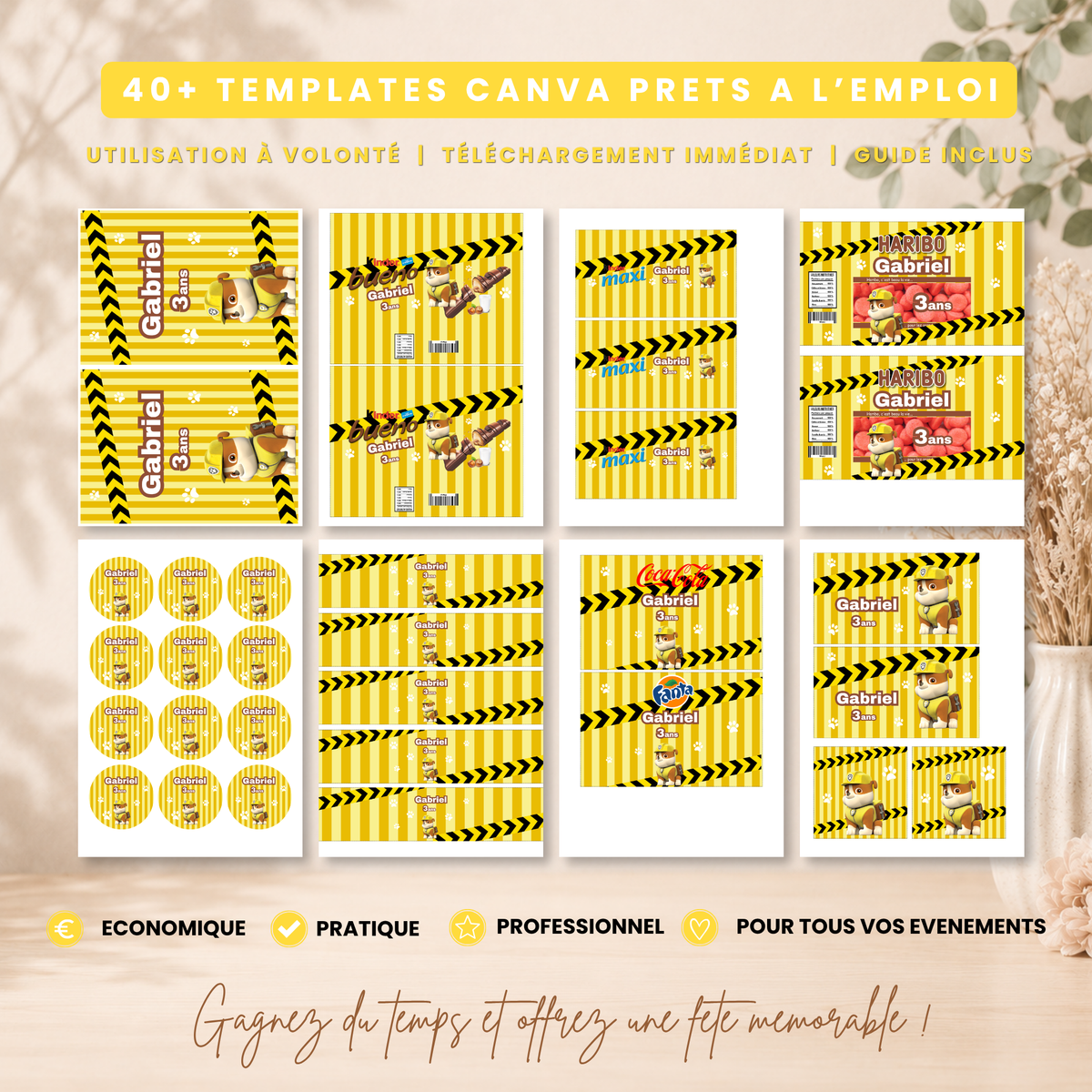 Pack Ruben Pat Patrouille – 40 Templates Canva Personnalisables