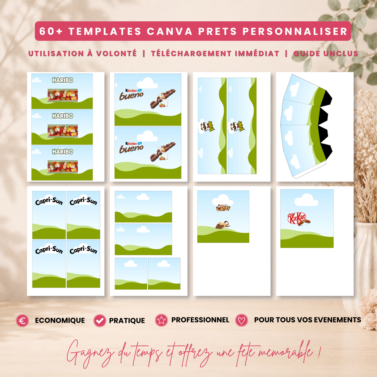 Pack 60 Templates Canva Emballages – Templates Vierges Personnalisables