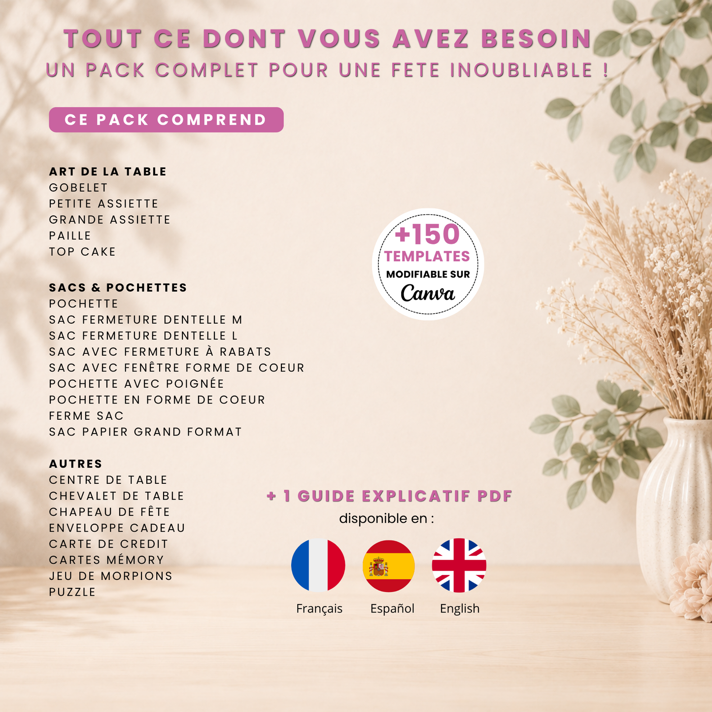 Méga Pack 150 Templates Canva – Emballages & Packaging Personnalisables