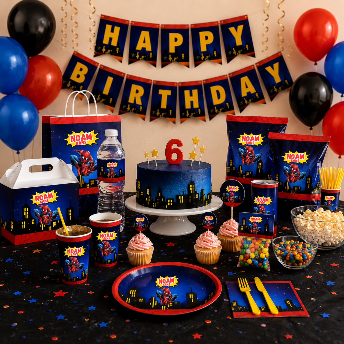 Pack Anniversaire Spiderman – 40 Templates Canva Personnalisables
