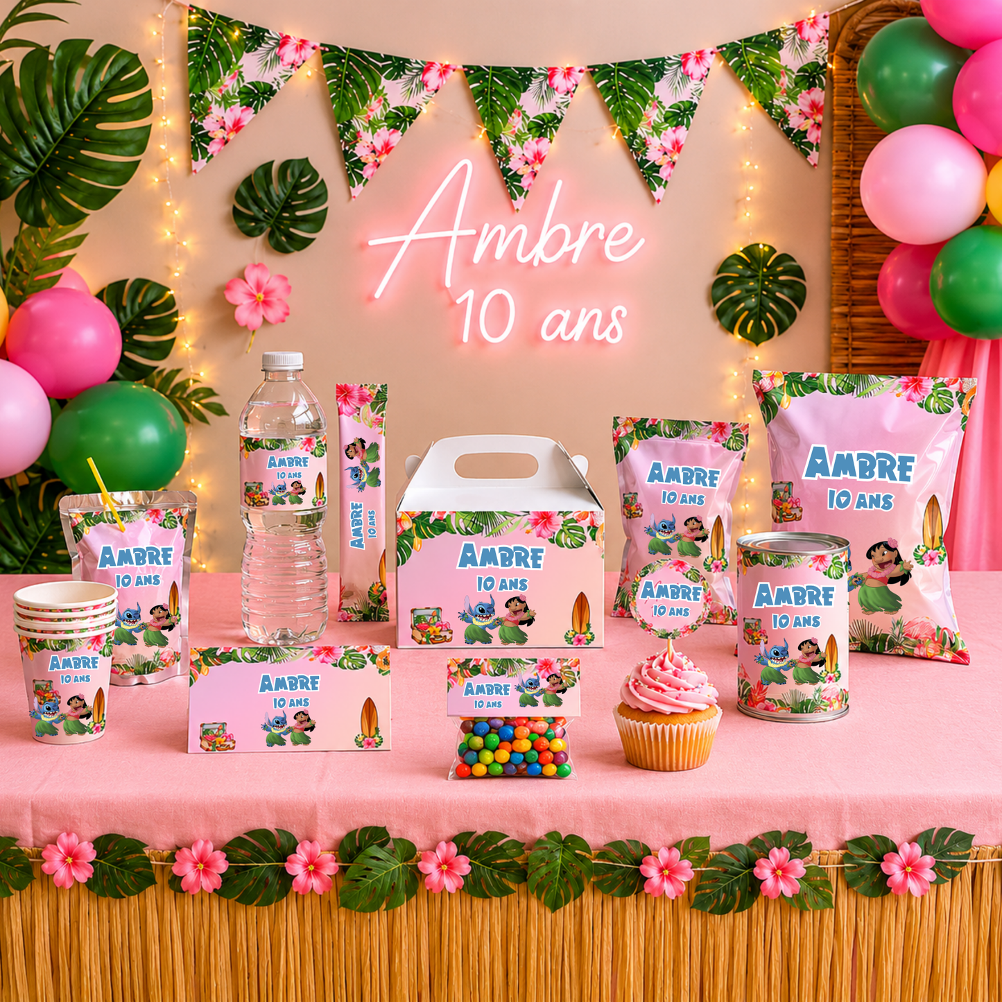 Pack Anniversaire Lilo & Stitch – 40 Templates Canva Personnalisables