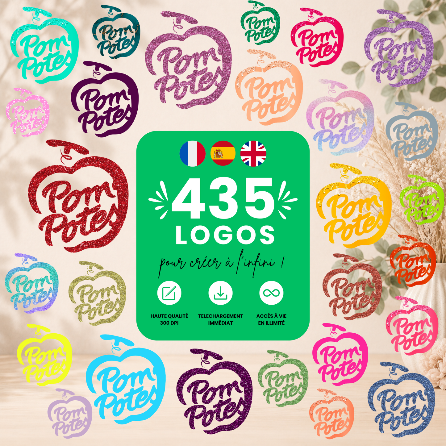 Logos Pom’Potes pack 435+ | PNG Haute Qualité
