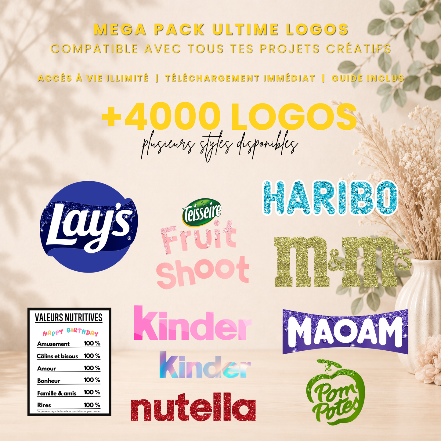 Méga Pack 4 000+ logos & codes-barres | PNG Haute Qualité