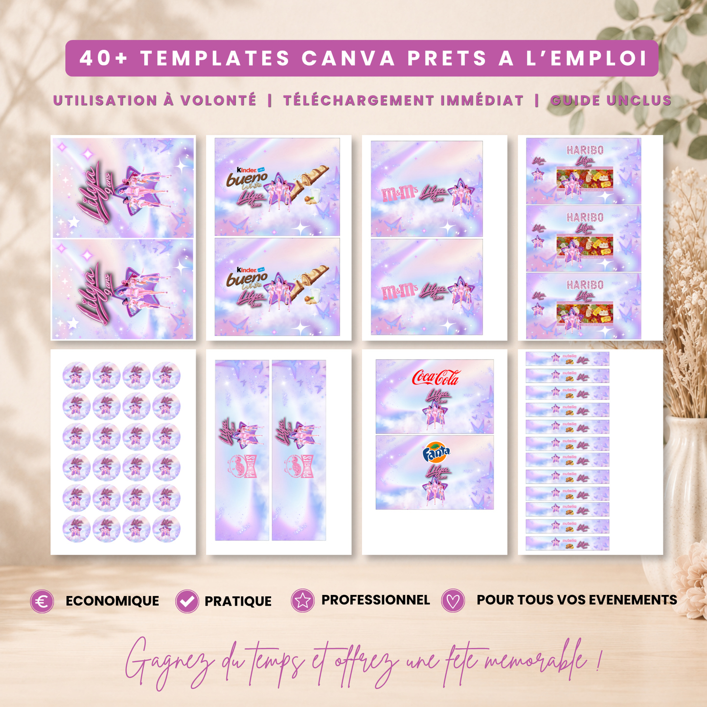 Pack Anniversaire Kpop Demon – 40 Templates Canva Personnalisables