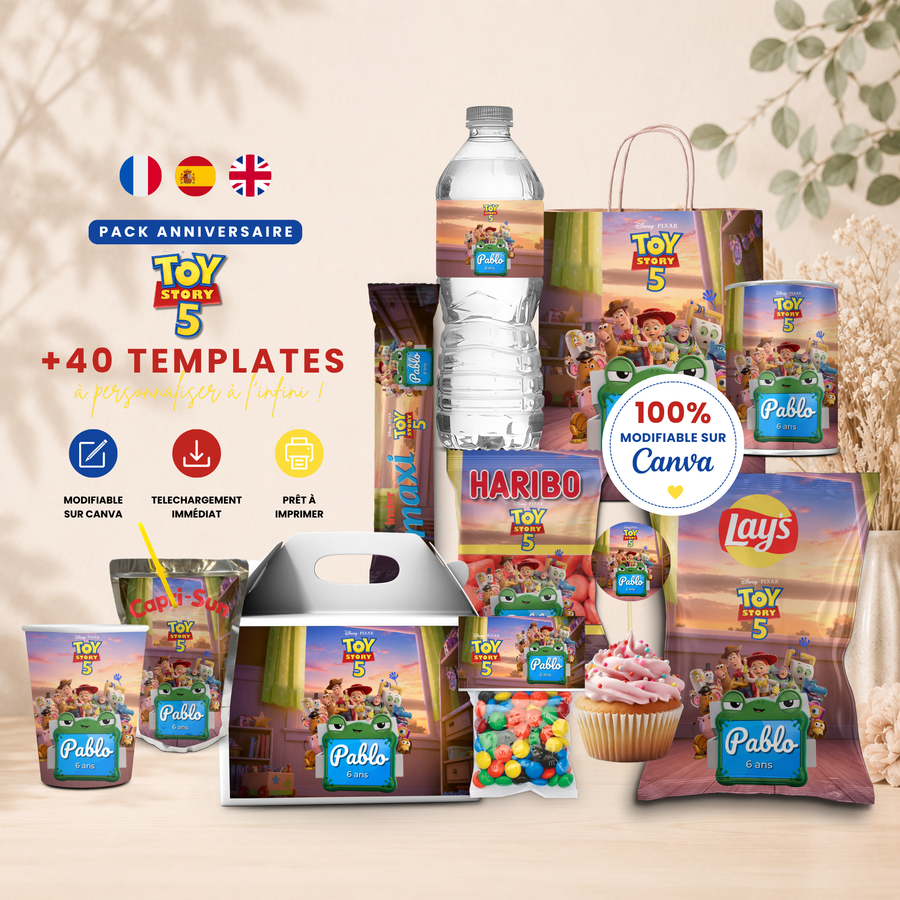 Toy Story 5 Birthday Pack - 40 Customizable Canva Templates