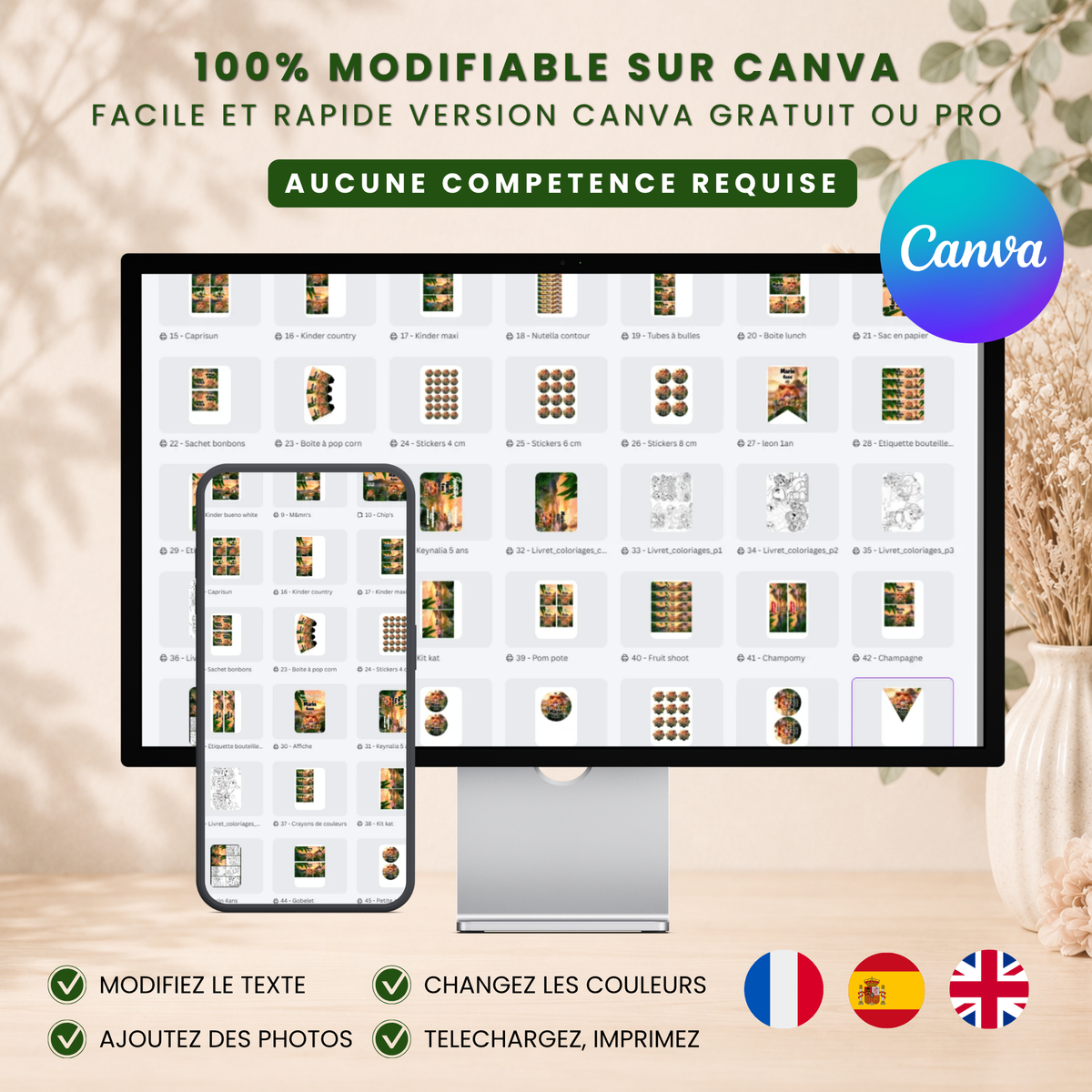 Pack Anniversaire Pat Patrouille Dino – +40 Templates Canva Personnalisables