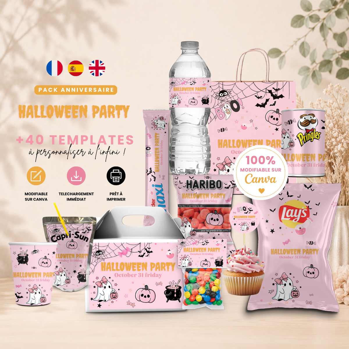 Pack Halloween Girly – 40 Templates Canva Personnalisables
