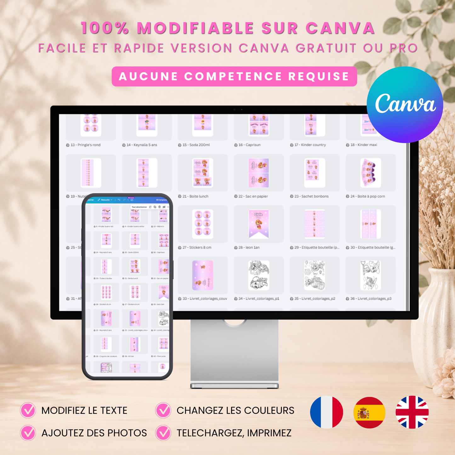 Pack Anniversaire Stella Pat' Patrouille - 40 Templates Canva Personnalisables