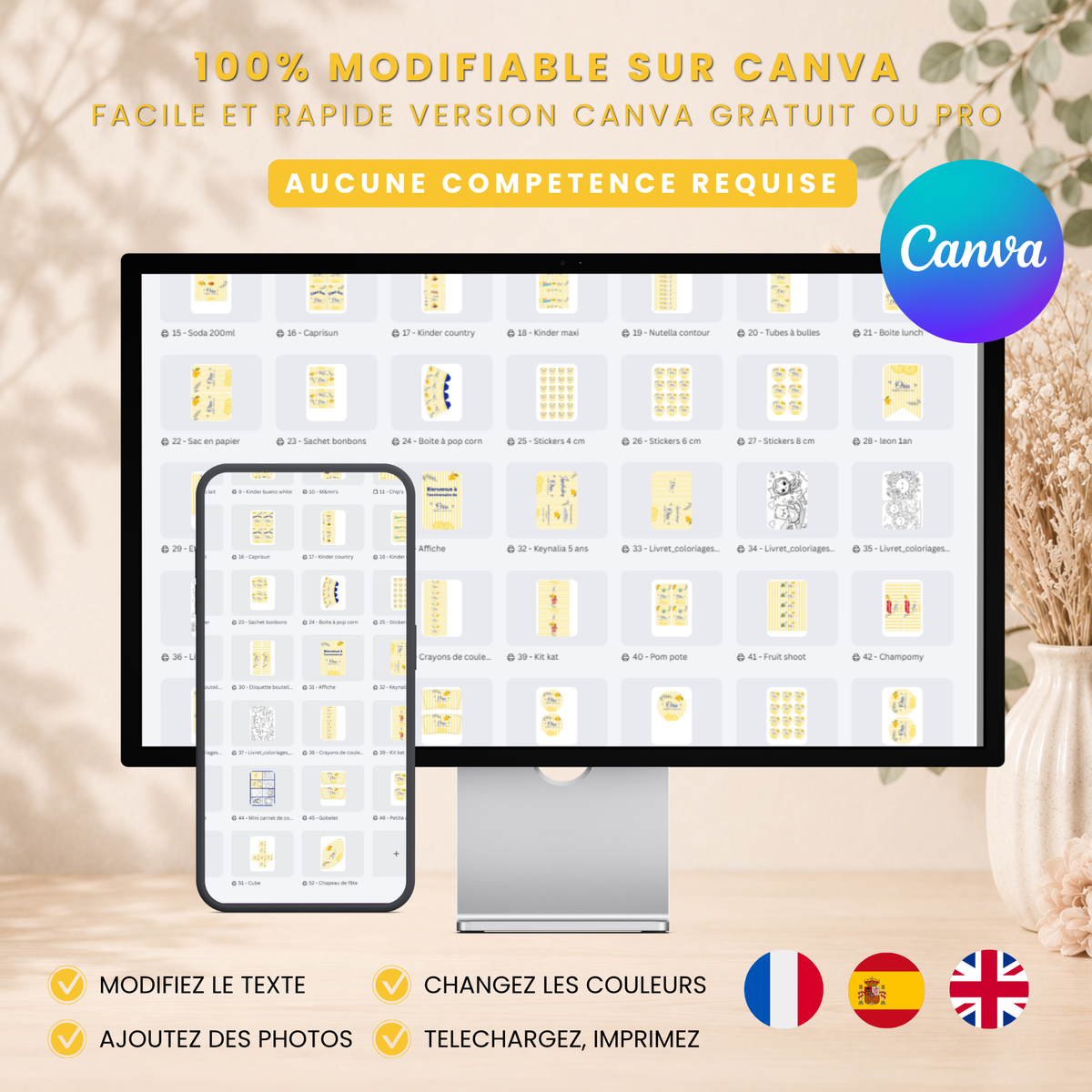 Pack Dolce Vita Citrons – +40 Templates Canva Personnalisables
