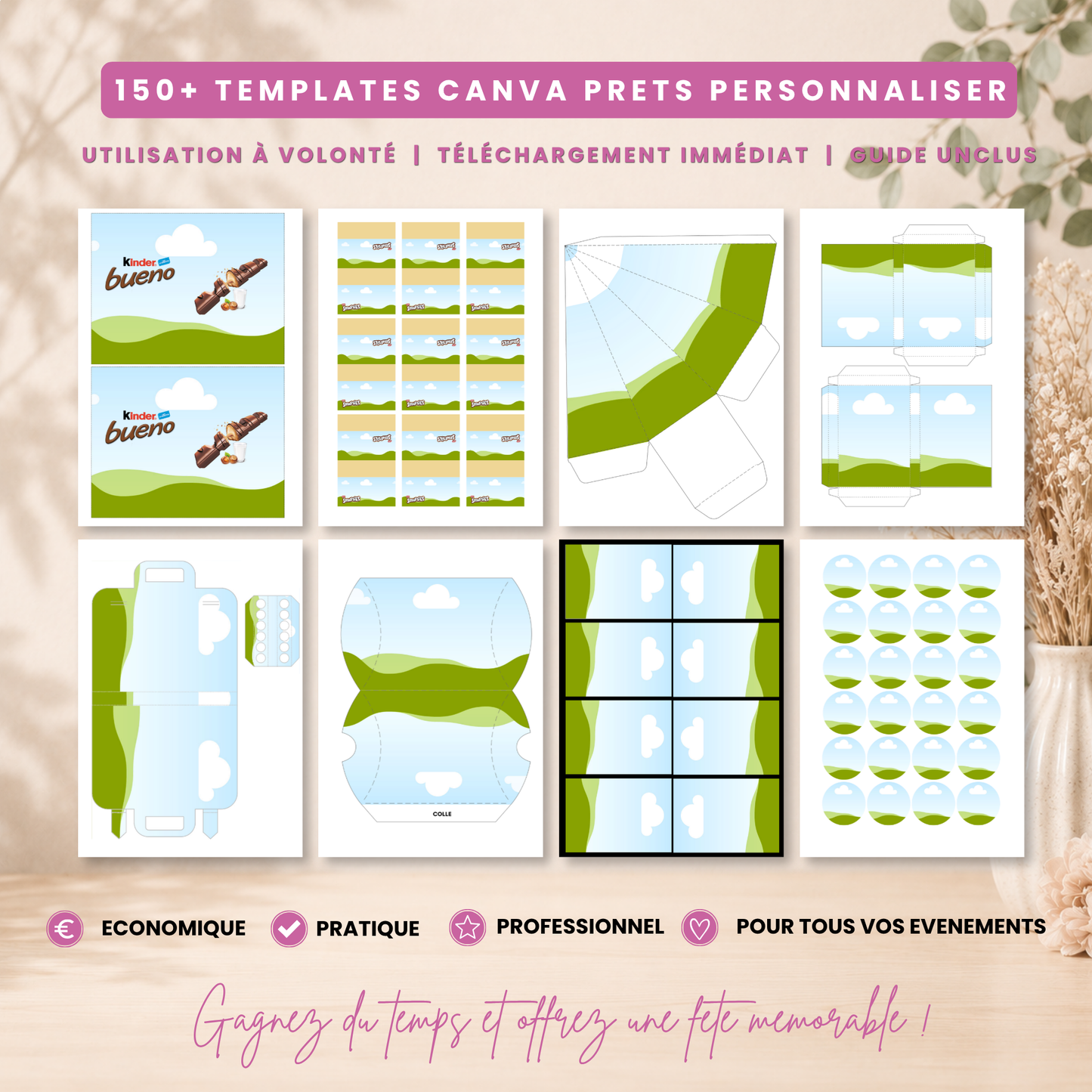 Méga Pack 150 Templates Canva – Emballages & Packaging Personnalisables