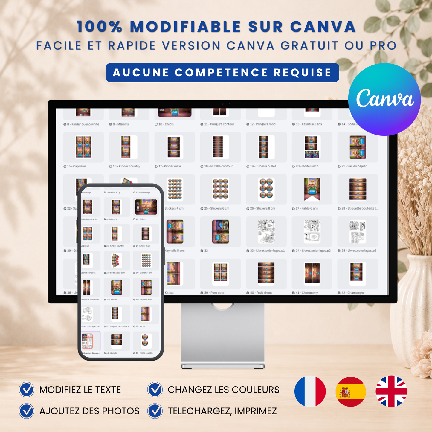 Pack Anniversaire Toy Story 5 - 40 Templates Canva personnalisables