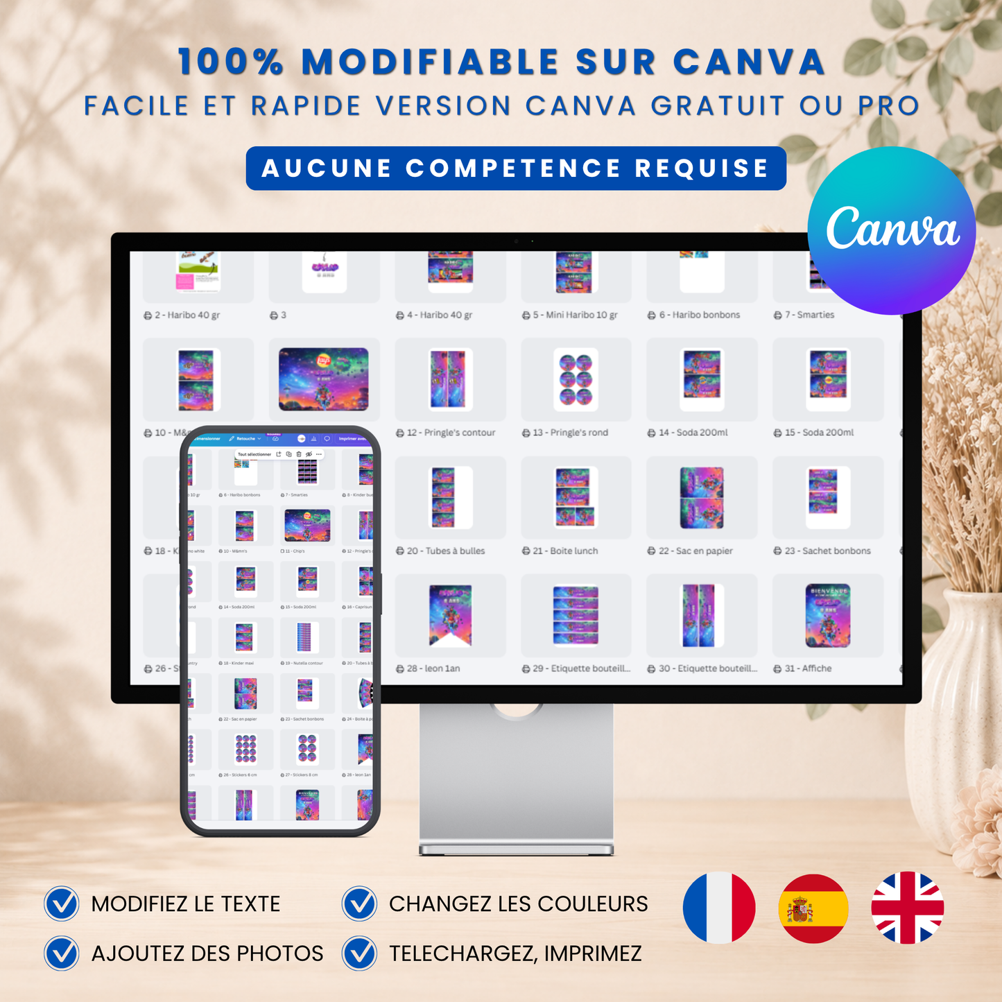 Pack Anniversaire Mario Galaxy – 40 Templates Canva Personnalisables