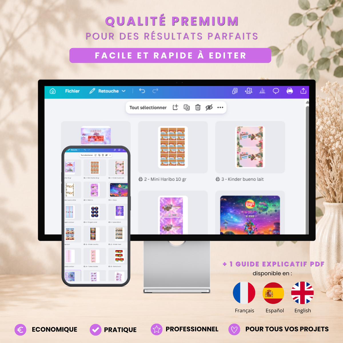 Bibliothèque Premium – Templates Canva à thème