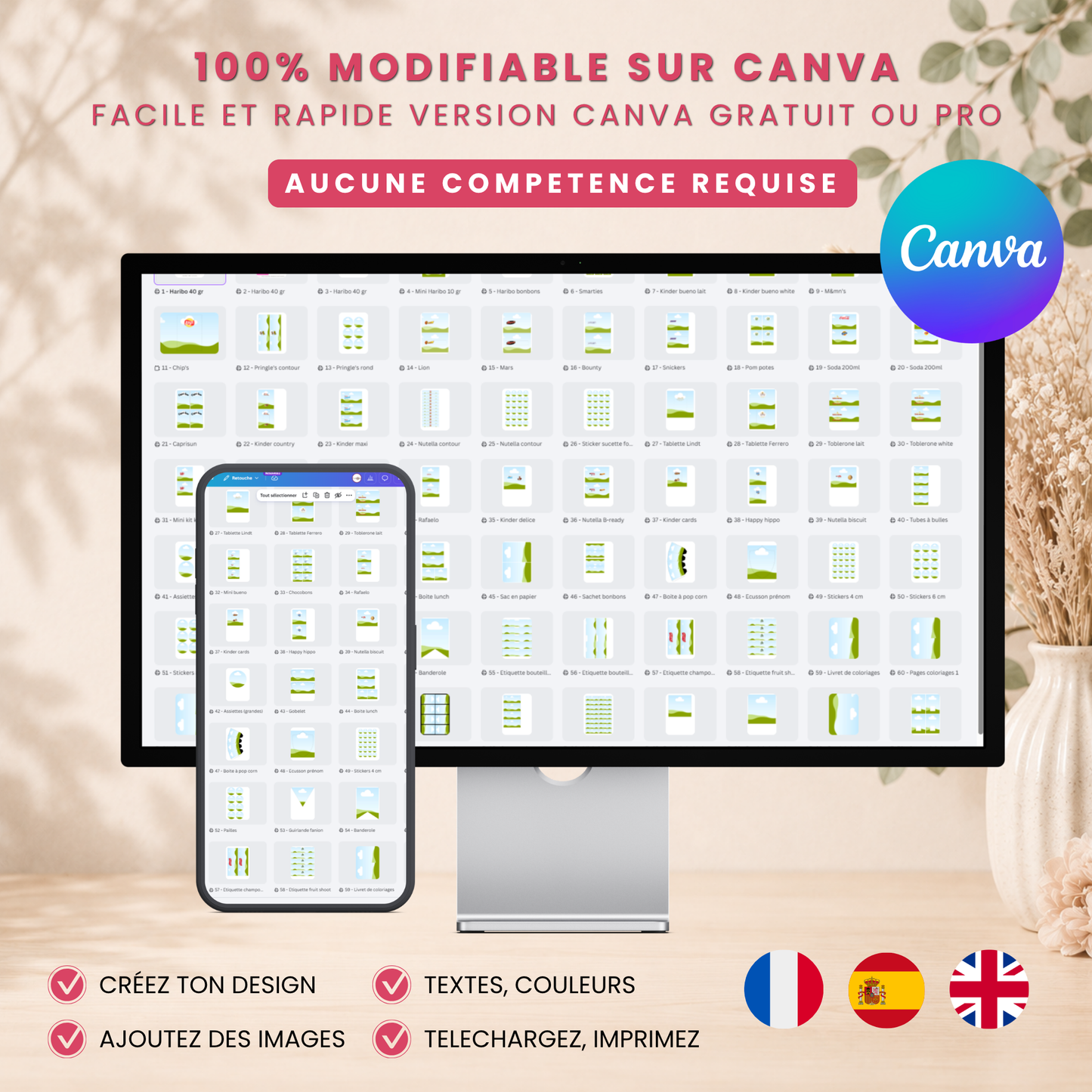 Pack 60 Templates Canva Emballages – Templates Vierges Personnalisables