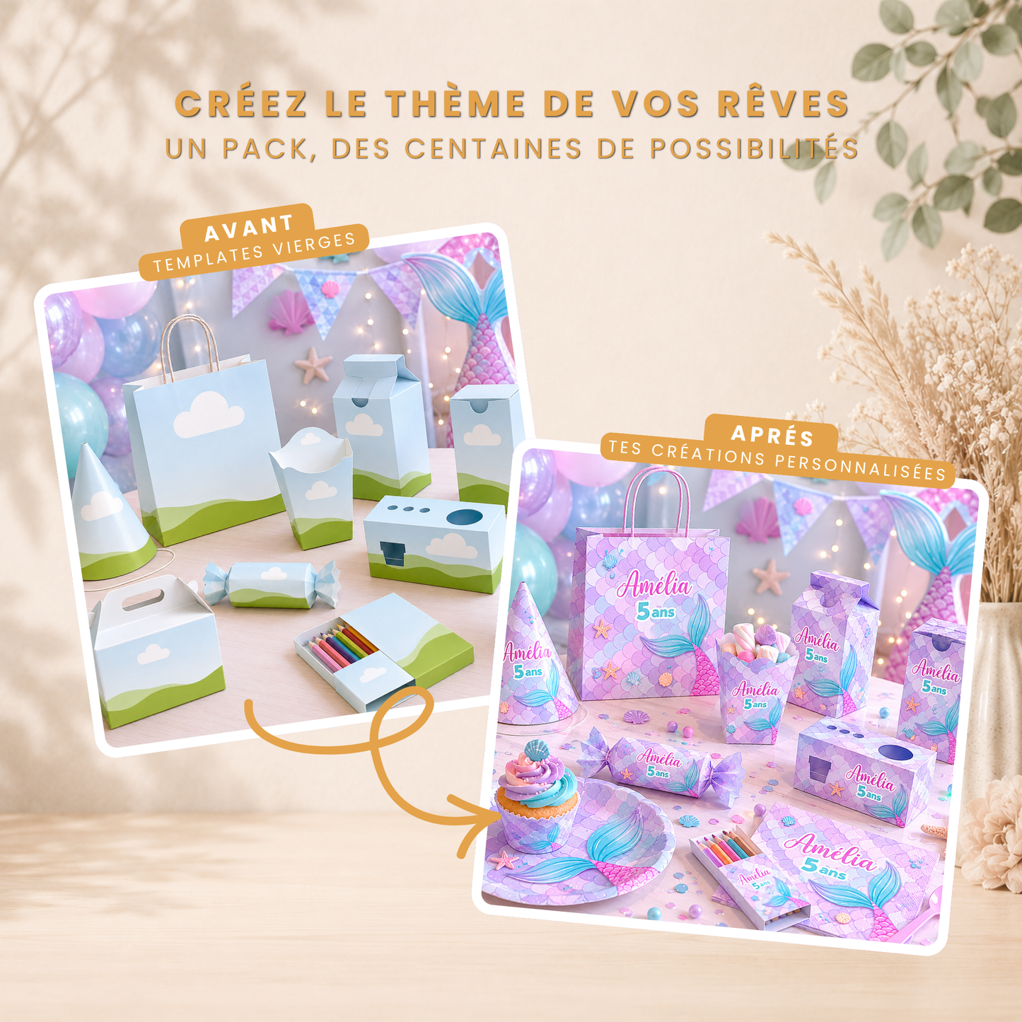 Pack 90 Templates Canva Sacs & Boîtes Cadeaux – Templates Vierges Personnalisables